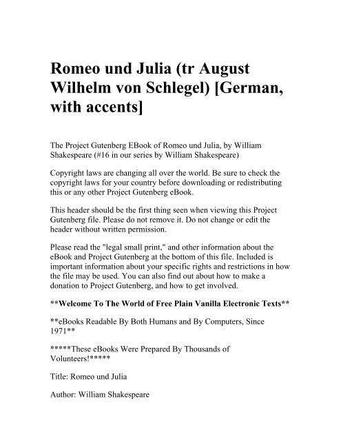 Gesetz julia romeo und Romeo&Julia —