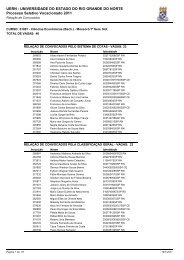 e a relação dos aprovados no PSV 2011 - UERN