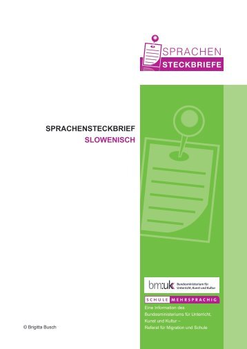 SPRACHENSTECKBRIEF SLOWENISCH - Schule mehrsprachig