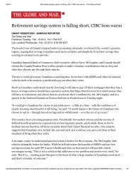 Retirement savings system is falling short, CIBC boss warns