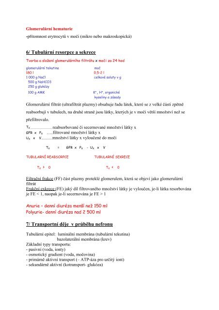 Ledviny - Ústav patologické fyziologie