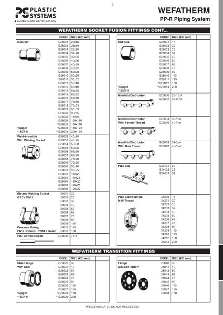 Wefatherm PP-R - Plastic Systems