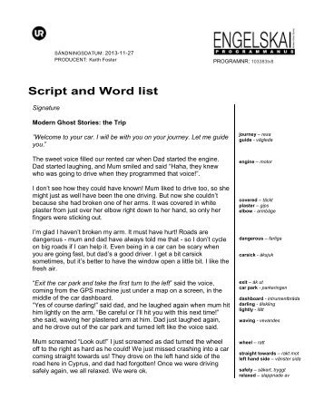 Script and Word list - UR