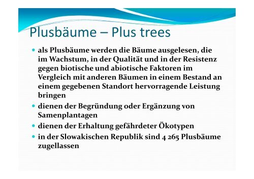 Die Saatgutquellen für forstliches Vermehrungsgut in der Slowakei