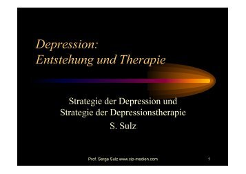 Depression: Entstehung und Therapie - Prof. Dr. Dr. Serge Sulz