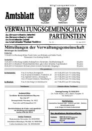 Mitteilungen der Verwaltungsgemeinschaft - Wiesthal