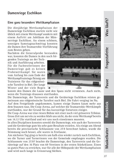 Muskelkater Herbstausgabe 2013 - Turnverein Eschlikon