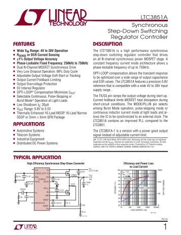 LTC3851A - Synchronous Step-Down Switching Regulator Controller