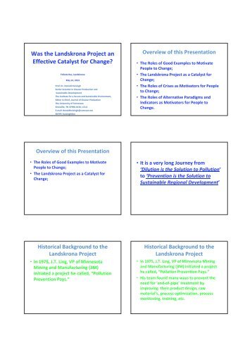 Was the Landskrona Project an Effective Catalyst for Change?