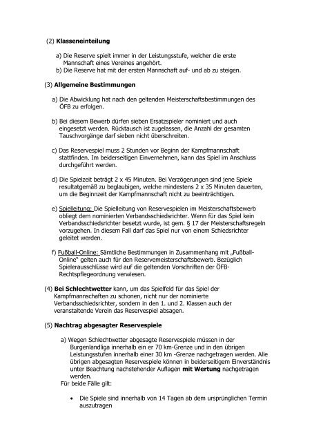 Richtlinien zur Durchführung der Meisterschaft ... - Burgenländische