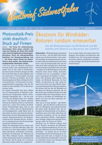 Ökostrom für Windräder: Rotoren rundum ... - windinvestor.de