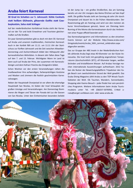 Aruba feiert Karneval - Yacht-Log