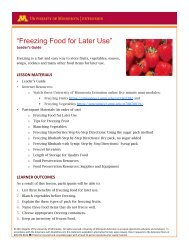 “Freezing Food for Later Use” - University of Minnesota Extension ...