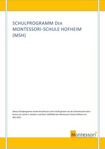 Schulprogramm - Montessori-Zentrum Hofheim