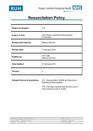 Resuscitation Policy - Royal United Hospital Bath NHS Trust