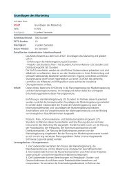 Grundlagen des Marketing