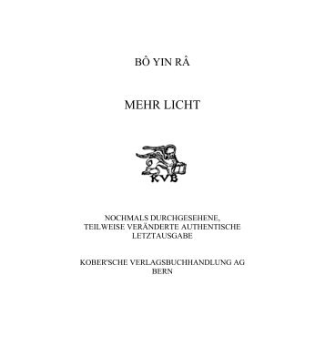 licht - BÔ YIN RÂ — HORTUS CONCLUSUS — Geistiges Lehrwerk