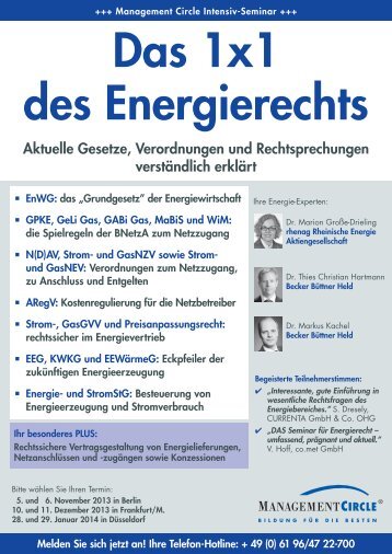 Seminar: Das 1x1 des Energierechts ... - Der Energieblog