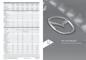 Technische Daten Mazda 3 - Autohaus Vollmari GmbH