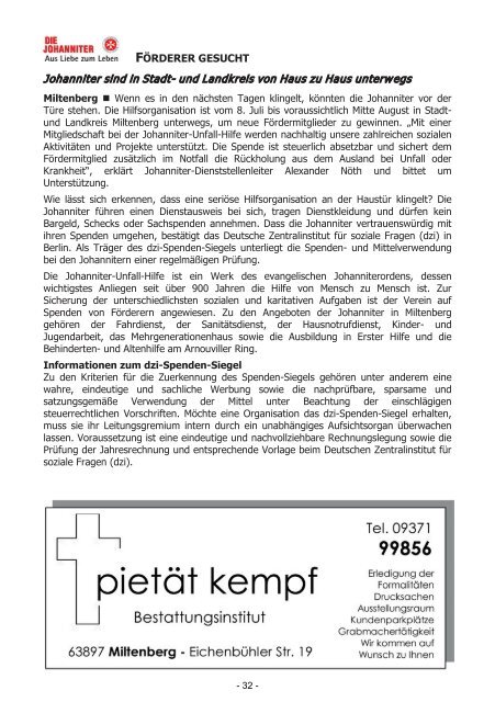 Großheubacher Nachrichten Ausgabe 15-2013 - STOPTEG Print ...