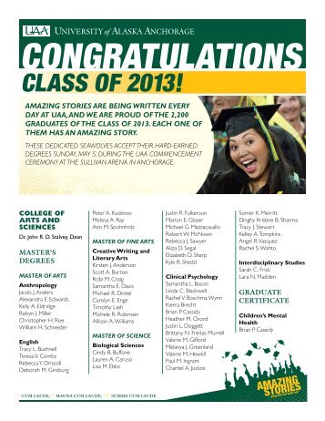 2013 Commencement Graduate List - Green & Gold News