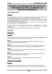 Richtlinien und Reglement über die Kriterien der Homologation von ...