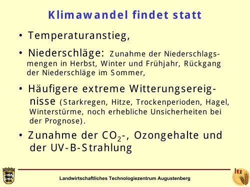 Flaig - Klimawandel und Auswirkungen auf die pflanzliche Erzeugung