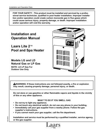 Installation and Operation Manual Laars Lite 2™ Pool ... - Igor Chudov