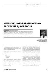 NETAISYKLINGOS APATINIO VOKO PADėTYS IR Jų ... - e-medicina