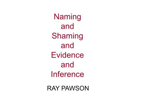 Naming and Shaming and Evidence and Inference - Sociology and ...