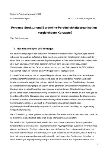 Fritz Lackinger - Perverse Struktur und Borderline ...