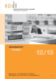 Jahresbericht 12/13 - Kaufmännische Berufsschule Langenthal