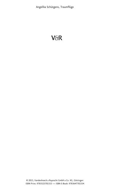 Inhaltsverzeichnis und Leseprobe (PDF) - Vandenhoeck & Ruprecht