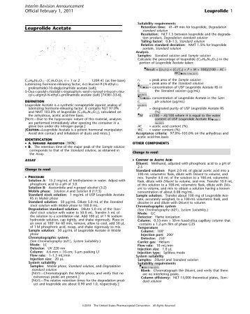 Leuprolide Acetate - US Pharmacopeial Convention