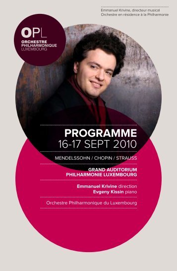 Das Abendprogramm - Orchestre philharmonique du Luxembourg