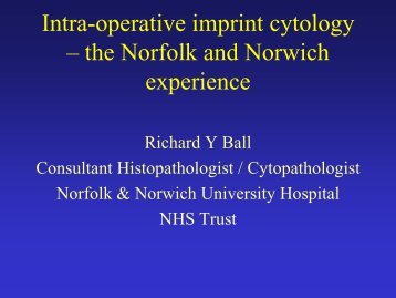 Axillary sentinel lymph node cytopathology in Norwich - ESQA