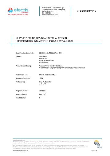 Prüfzertifikat SBI-Euroclass B-s1-d0 - pdf 127 KB - Vescom