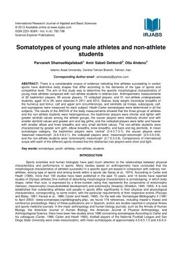 Somatotypes of young male athletes and non-athlete ... - irjabs.com