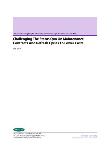Challenging the Status Quo on Maintenance Contracts and Refresh ...