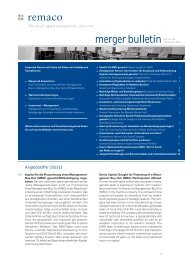 merger bulletin - Remaco AG