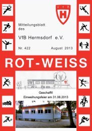 VfB Hermsdorf eV Vereinszeitung ROT-WEISS