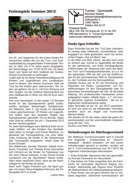 VfB Hermsdorf eV Vereinszeitung ROT-WEISS