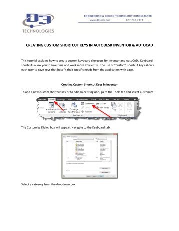 CREATING CUSTOM SHORTCUT KEYS IN AUTODESK INVENTOR ...