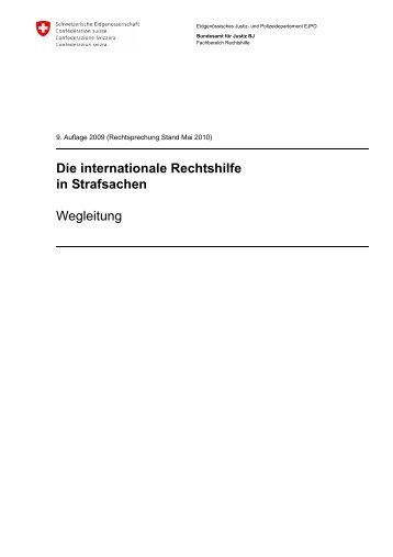 Wegleitung Strafsachen - Internationale Rechtshilfe - admin.ch