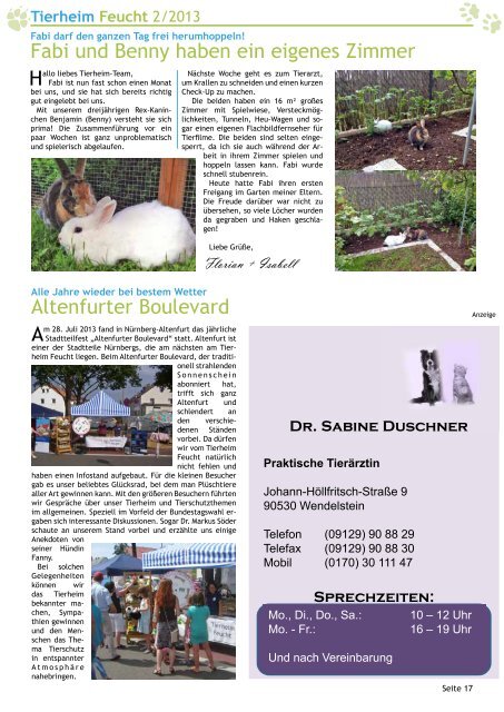 Tierheimzeitung 2/2013 - Tierheim Feucht