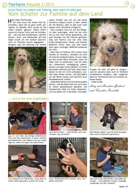 Tierheimzeitung 2/2013 - Tierheim Feucht