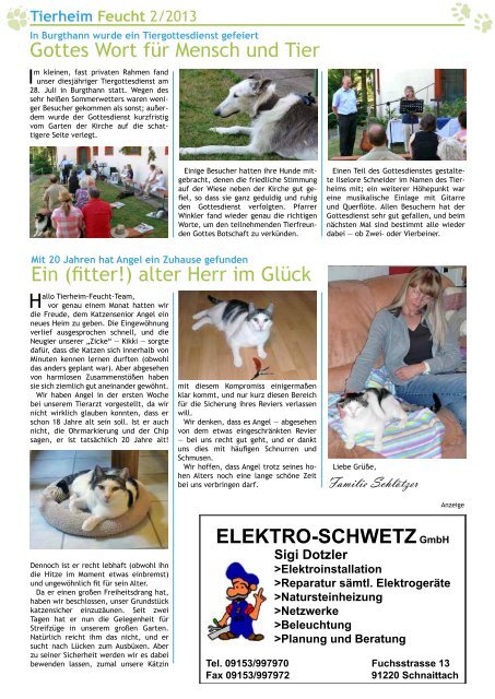 Tierheimzeitung 2/2013 - Tierheim Feucht