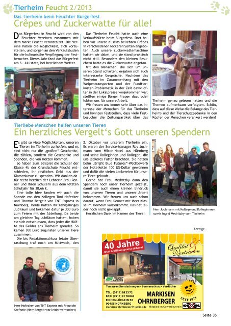 Tierheimzeitung 2/2013 - Tierheim Feucht