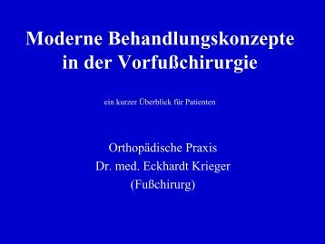 Fusschirurgie-Patienteninfo - Dr. med. Eckhardt Krieger