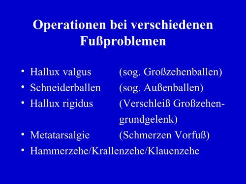 Fusschirurgie-Patienteninfo - Dr. med. Eckhardt Krieger